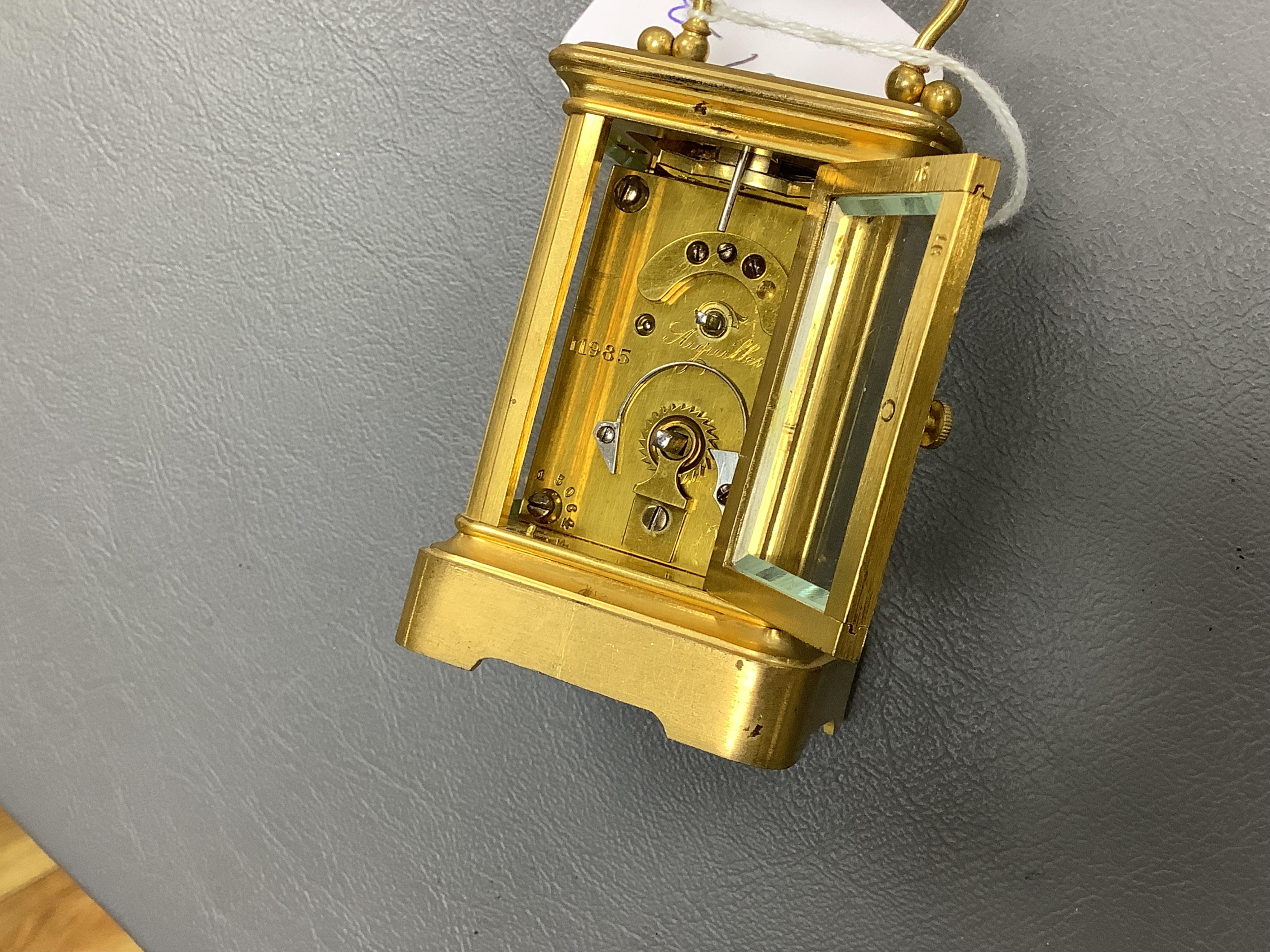 A French Le Roy & Fils cased miniature carriage timepiece, 9.5cm high